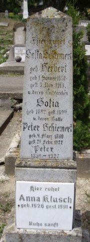 Schiemert Peter 1859-1922 Herbert Sofia 1858-1913 Grabstein